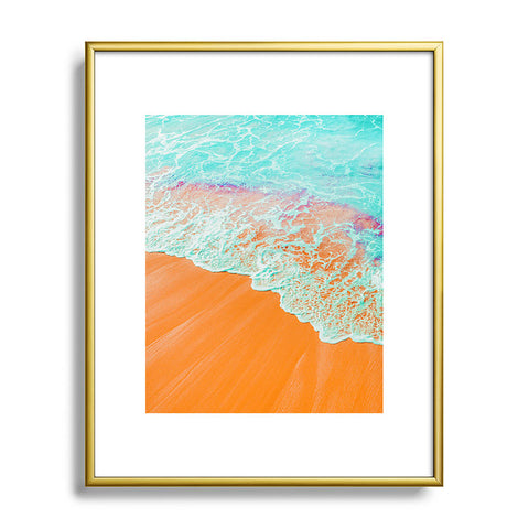 83 Oranges Coral Shore Metal Framed Art Print
