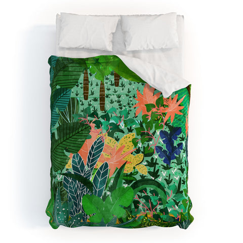 83 Oranges Dense Forest Duvet Cover