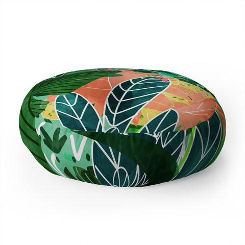 83 Oranges Dense Forest Floor Pillow Round