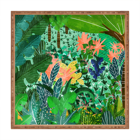 83 Oranges Dense Forest Square Tray