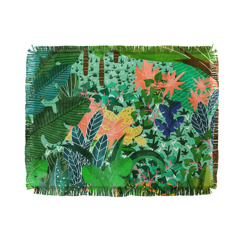 83 Oranges Dense Forest Throw Blanket