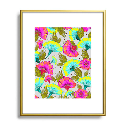 83 Oranges Ecstatic Floral Metal Framed Art Print