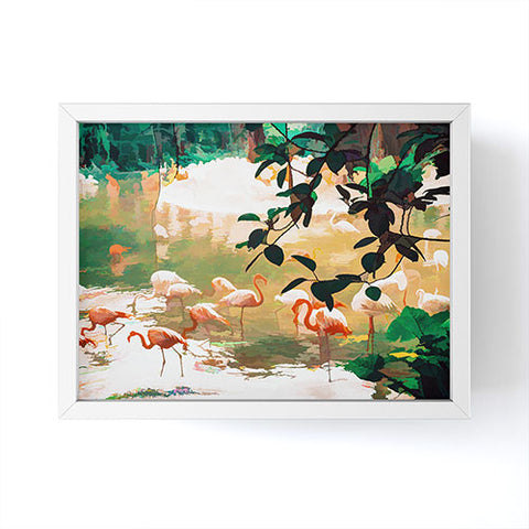 83 Oranges Flamingo Sighting Jungle Nature Framed Mini Art Print