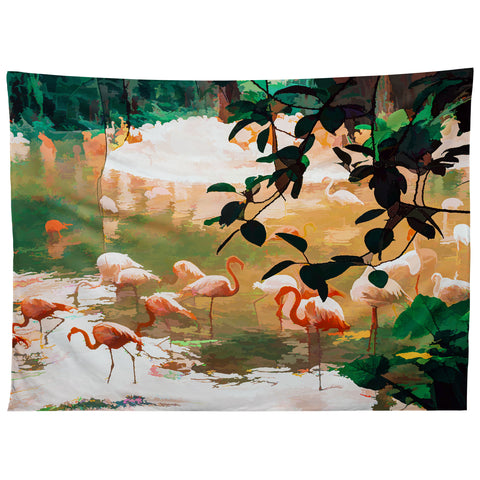 83 Oranges Flamingo Sighting Jungle Nature Tapestry