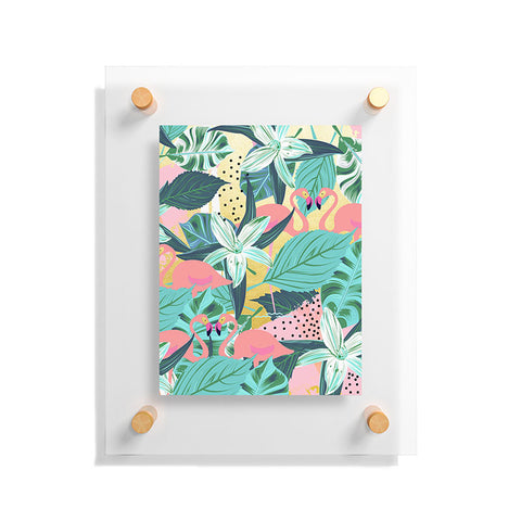 83 Oranges Flamingo Tropical Floating Acrylic Print