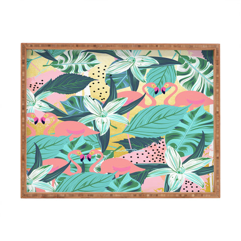 83 Oranges Flamingo Tropical Rectangular Tray