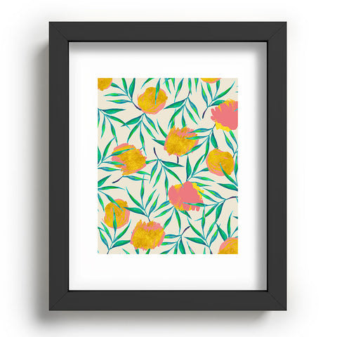 83 Oranges Floral Blush Gold Recessed Framing Rectangle