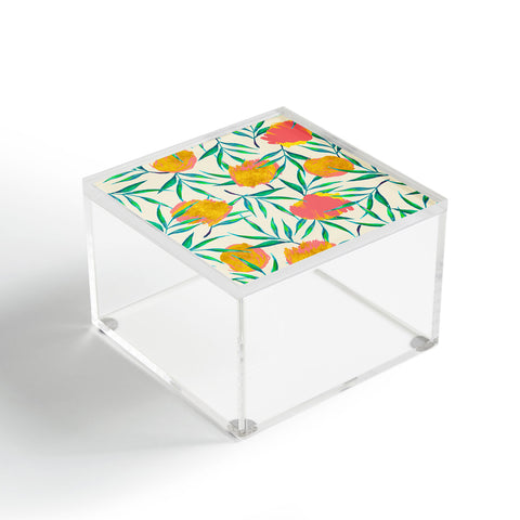 83 Oranges Floral Blush Gold Acrylic Box