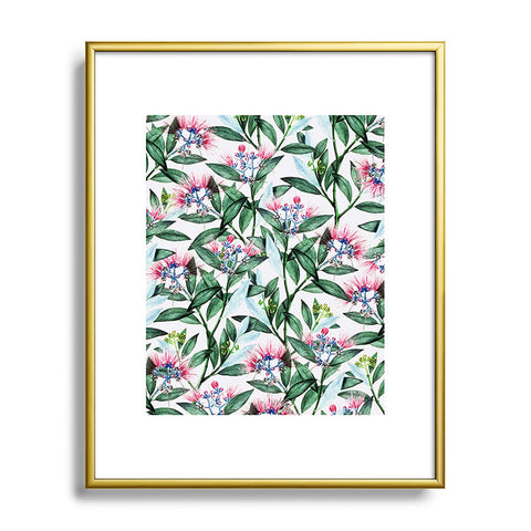 83 Oranges Floral Cure One Metal Framed Art Print