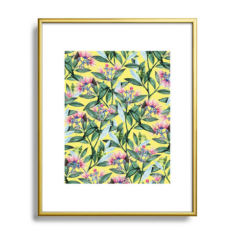 83 Oranges Floral Cure Two Metal Framed Art Print