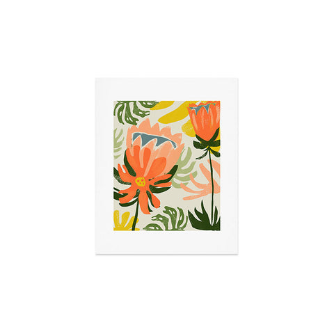 83 Oranges Flowers Rain Summer Floral Art Print