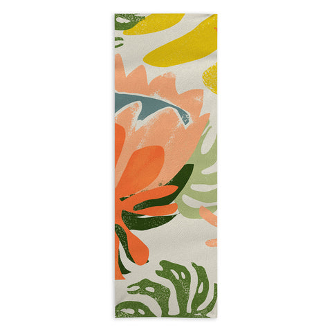 83 Oranges Flowers Rain Summer Floral Yoga Towel