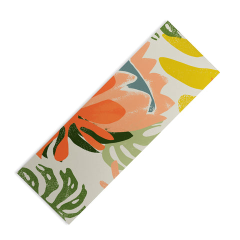 83 Oranges Flowers Rain Summer Floral Yoga Mat