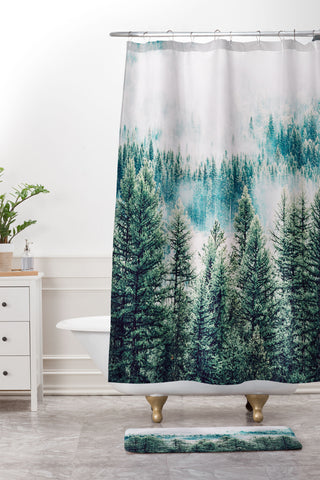 83 Oranges Forest And Fog Shower Curtain And Mat