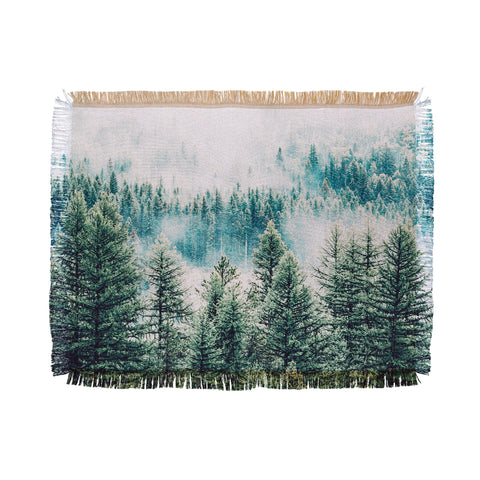 83 Oranges Forest And Fog Throw Blanket