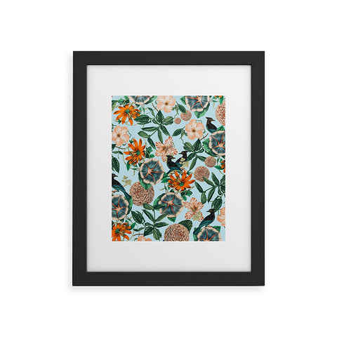 83 Oranges Forest Birds Framed Art Print