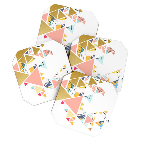 83 Oranges Geometric Abstraction Coaster Set