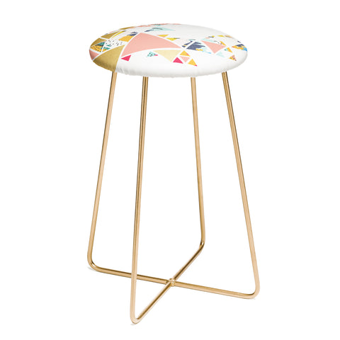 83 Oranges Geometric Abstraction Counter Stool