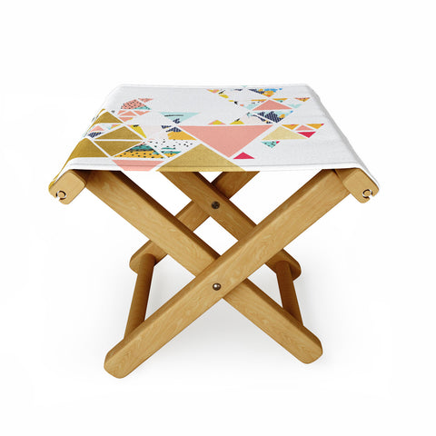 83 Oranges Geometric Abstraction Folding Stool