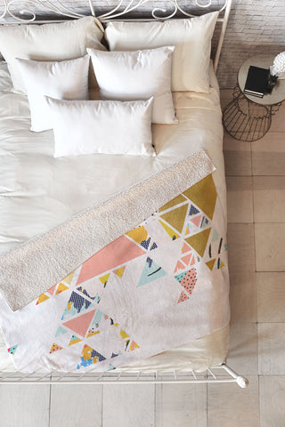 83 Oranges Geometric Abstraction Fleece Throw Blanket