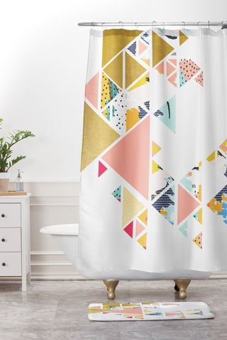 83 Oranges Geometric Abstraction Shower Curtain And Mat