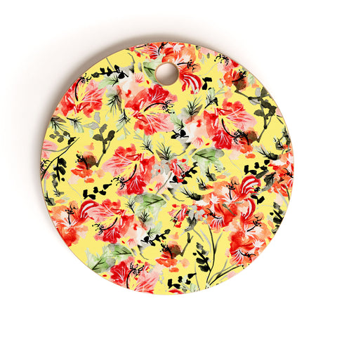 83 Oranges Happiness Flowers Cutting Board Round