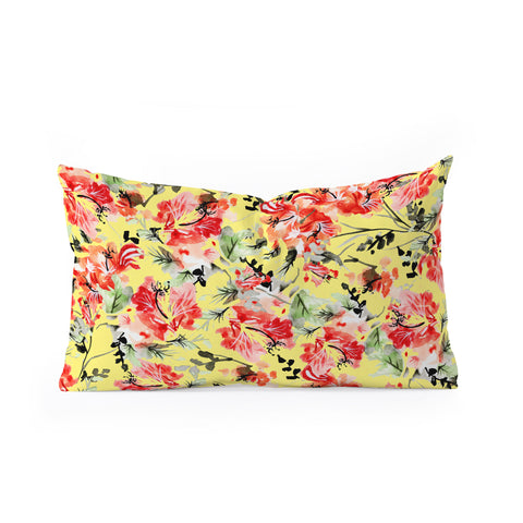 83 Oranges Happiness Flowers Oblong Throw Pillow