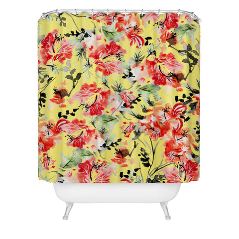 83 Oranges Happiness Flowers Shower Curtain