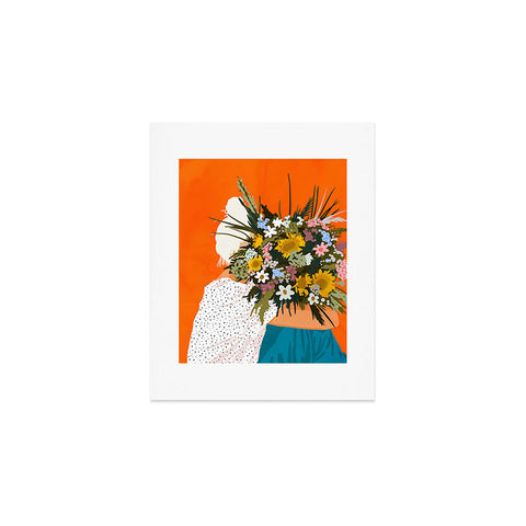 83 Oranges Happiness Is To Hold Flowers Art Print