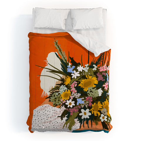 83 Oranges Happiness Is To Hold Flowers Comforter