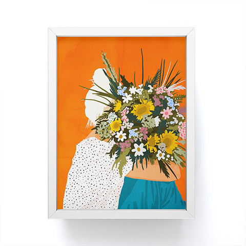 83 Oranges Happiness Is To Hold Flowers Framed Mini Art Print