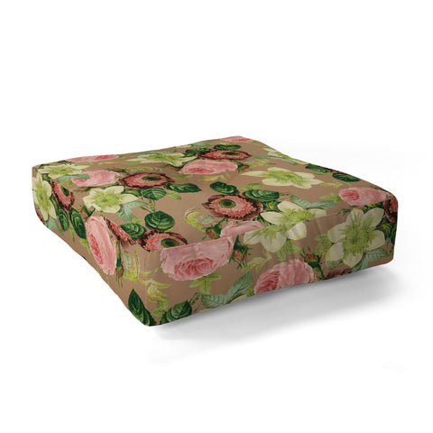 83 Oranges Hawaiian Flora Floor Pillow Square
