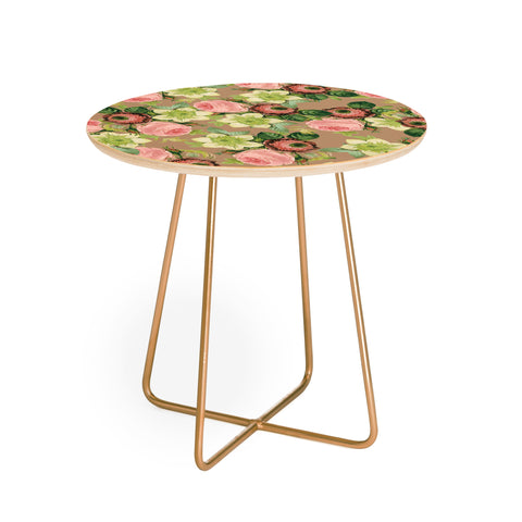 83 Oranges Hawaiian Flora Round Side Table