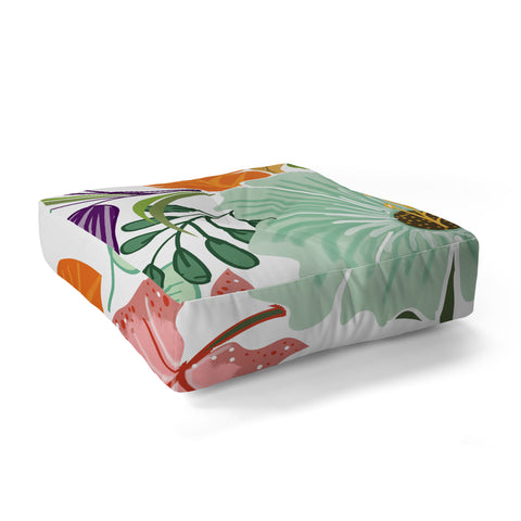 83 Oranges Hello Tropical Floor Pillow Square