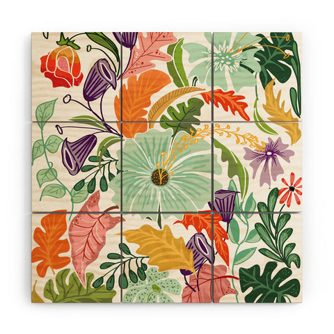 83 Oranges Hello Tropical Wood Wall Mural