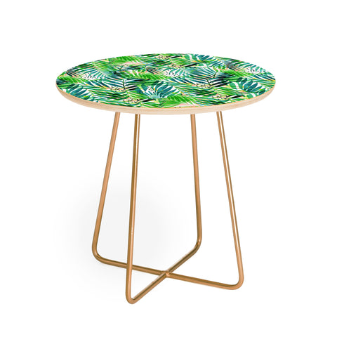 83 Oranges Jungle Palm Round Side Table