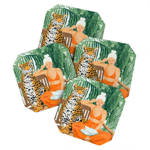 83 Oranges Jungle Vacay Coaster Set