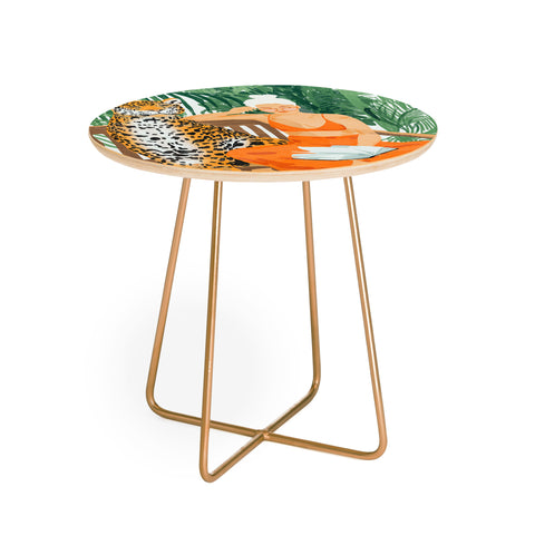 83 Oranges Jungle Vacay Round Side Table