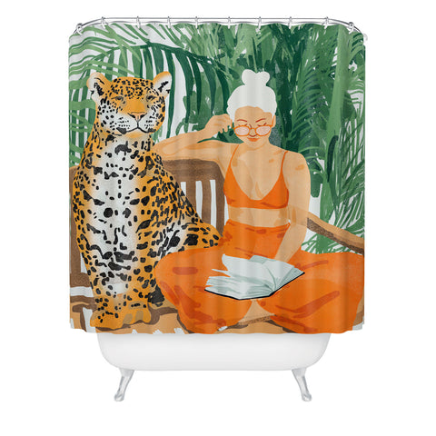 83 Oranges Jungle Vacay Shower Curtain