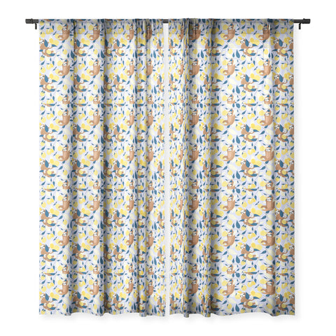 83 Oranges Lazy Day Hangout Sheer Window Curtain