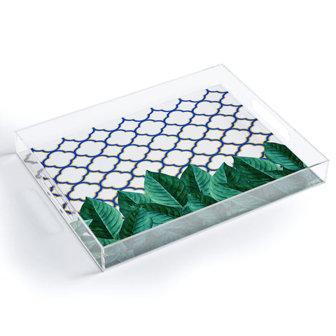 83 Oranges Leaves And Tiles Acrylic Tray
