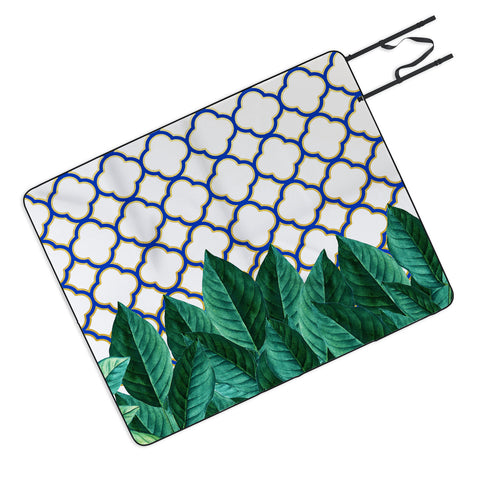 83 Oranges Leaves And Tiles Picnic Blanket