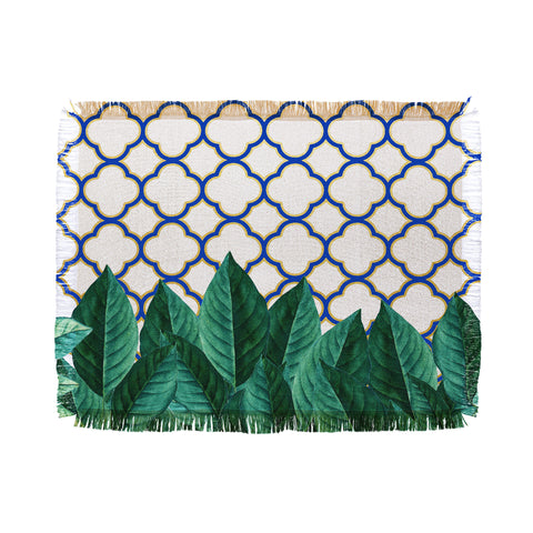83 Oranges Leaves And Tiles Throw Blanket