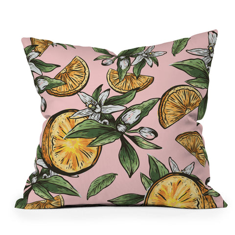 83 Oranges Lemon Crush Throw Pillow