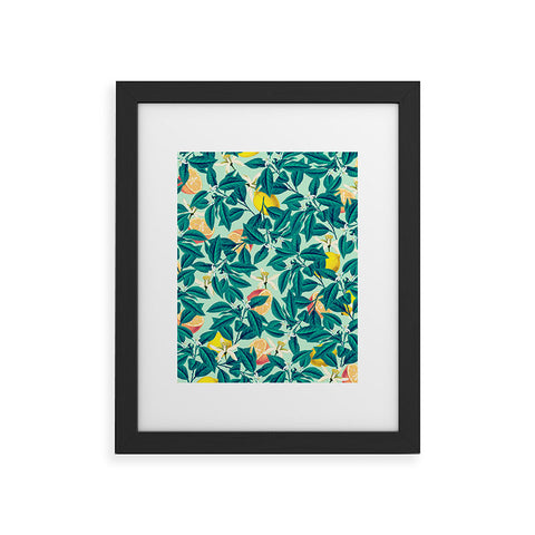 83 Oranges Lemon Pattern Framed Art Print