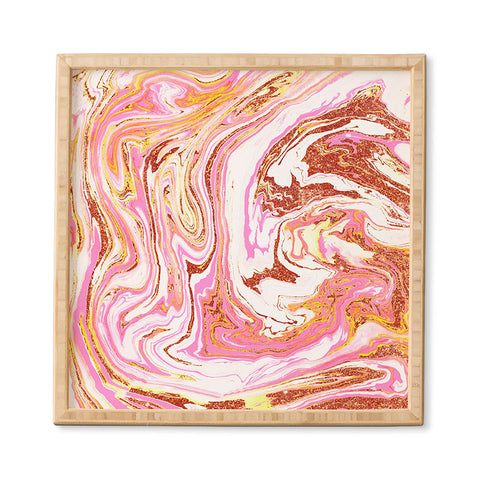83 Oranges Marble and Rose Gold Dust Framed Wall Art