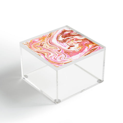 83 Oranges Marble and Rose Gold Dust Acrylic Box
