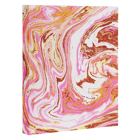 83 Oranges Marble and Rose Gold Dust Art Canvas