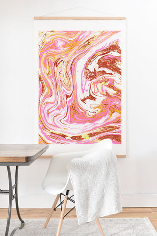 83 Oranges Marble and Rose Gold Dust Art Print And Hanger