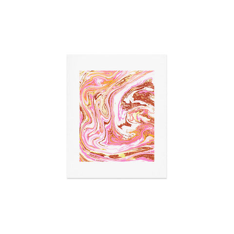 83 Oranges Marble and Rose Gold Dust Art Print